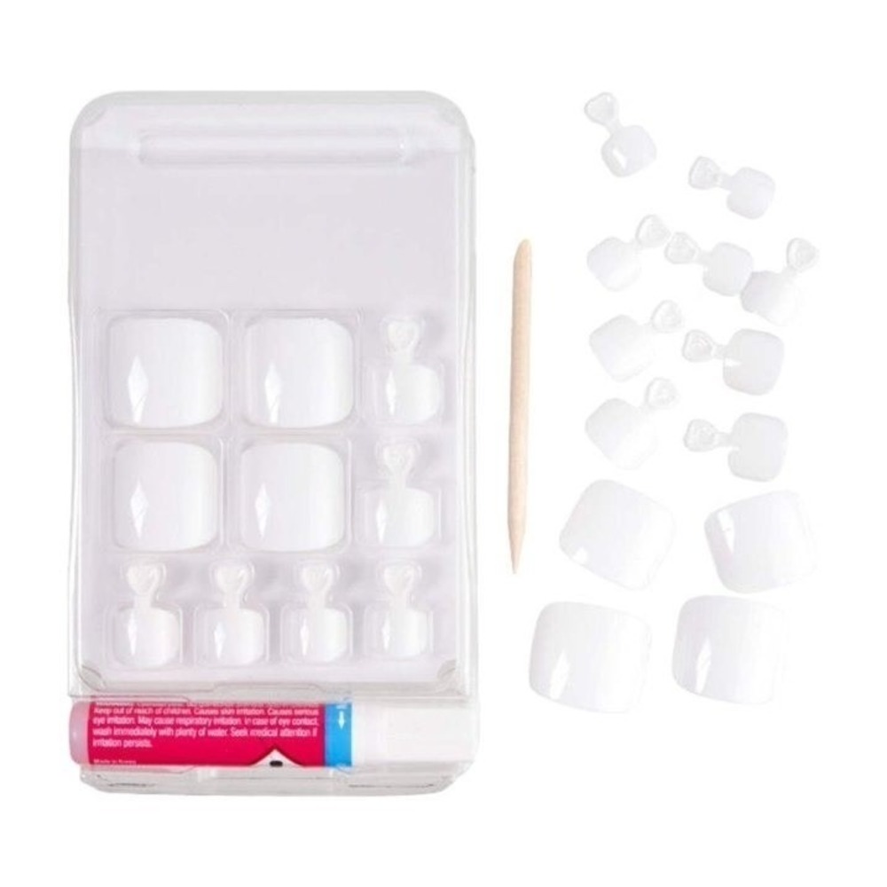 2 pack Gold Finger Color Toenails 2pk White Wider‎ Fit Ready To Wear Gel 24ct - Picture 3 of 6